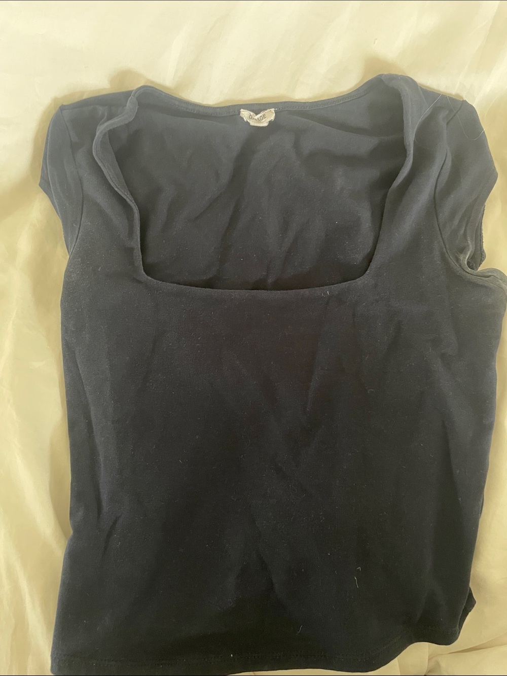 Garage Black Square Neck Tank Top
